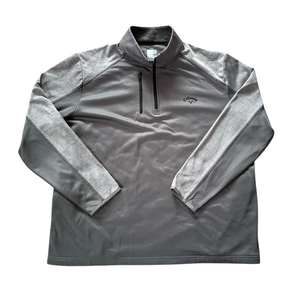 CALLAWAY Two Tone Gray Men's Size XL Long Sleeve 1/4 Zip Pullover Golf Jacket